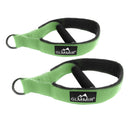 GLMMIR Pilates Double Loop Straps for Pilates Reformer Fitness Metal D Ring Straps Handle Pilates Accessories Yoga Wristbands Exercise Straps Pilates Accessories for Workout 2 PCS (Green With Pipe)